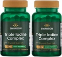 Swanson Tripla jód Complex- Natural Supplement for Vital Thyroid Support- Promotes Metabolic Function, Fokozott vörösvérsejt termelés, & Heart Health- (60 Veggie Capsules, 12,5mg, Each) 2 Pack