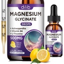 Magnesium-Glycinat-Ergänzung, Magnesium-Flüssigtropfen mit Magnesium-Glycinat 500mg Vitamin B6, Ashwagandha, L - Theanin, Kamille -Support Stress Relief, Knochen, Muskel, Mood Vegan