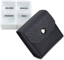 VOFOON Small Pill Organizer, Travel Pill Box for Purse, Pocket Pill Container, 4-szer naponta hordozható gyógyszer vitaminok esetében, Halolaj kiegészítés Box (4 Commodities, 4X- SU)