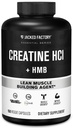 Jacked Factory Creatine HCL + HMB Kapseln - Synergistische CON-CRET, myHMB, & Vitamin D Formel für verbessertes Wachstum, Stärke, & Reduzierte Muskelaufschlüsselung - 150 Kapseln
