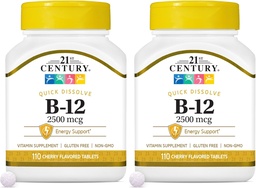 21. század B 12 2500 µg nyelvalatti tabletta, 110 gróf (2 db-os csomag)