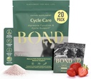 BOND Cycle Care – PMS Support Supplement & Hormone Balance für Frauen – Cortisol Reducer mit Ashwagandha, L-Tryptophan, Magnesium, Cramps & Mood Relief, Erdbeer-Getränk-Mix - 20 Travel Packs