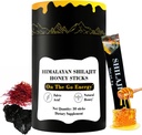 Himalájai tiszta tápláló Shilajit Méz Sticks Gold- Saffron, Méz - 75% Fulvic Acid, 85 + Trace Minerals - a férfiak számára - 30 Sticks (Shilajit Honey 30 Sticks)