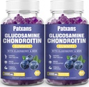 2 Packs 3000MG Glucosamine Chondroitin Gumies - Extra Strength Joint Health & MSM Elderberry Natural Joint Support Supplement, Rugalmasság, Antioxidant Immune Support up, 120 Gumies.