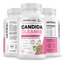 Candida Cleanse Supplement for Balance & Support, Candidase Detox, Women & Men. Gut Health & Flora, pH szint, Intestinal Health. Lactospore ® probiotikumok. Anti Yeast Overgrowth W / Oregano, Caprasav