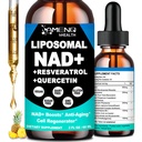 NAD kiegészítés, Liposzómás NAD Nikotinamid Ribozid Resveratrol 900mg Quercetion, TMG, B3-vitamin, Magas Potenciájú NAD Plus Folyékony kiegészítés Cell Regenerátor, Hosszúság, Energia, Anti-Öregedés, Fókusz