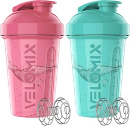 VELOMIX -2 Package-20 oz Protein Shaker palackok proteinkeverékekhez - 2x Wire Whisk Whisk