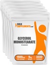BulkSupplements.com Glicerin Monosztearát Por - Glicerin por, Glicerin kiegészítés, Energy Source - Food Grade, Gluten Free, 1500mg per Serving, 5kg (11 kg) (5-ös csomag)