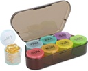 NatureTouch Weekly Pill Organizer, BPA Free Medicine Organizer Rainbow 7 Day Pill Box, Daily Portable Pill Conatainer for Pills / Vitamin / Fish Oil / Supplements [Legkorábbi verzió], Fekete