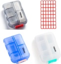 Pill Case (3 Pack) - Hordozható kis tartozékok Tabletta Tartály doboz 10 Comistics - Medicine Capsule Vitamin Fold Flip Organizer Dispenser Holder Tárolás Utazás Trip Pocket Purse