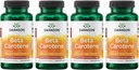 Swanson Beta-Carotene A-vitamin 25000 NE Softgels - bőr, szem és immunrendszer egészség - antioxidáns támogatás - 7500 µg (300 Softgel) (4 csomag)