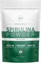 Spirulina Powder Organic 225g - 64 Servings 3.5g Serving Size - USDA Certified - RAW Nutritent Dense Over 70% Protein Per Serving - Purest Source Vegan Protein - Superfood
