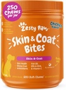 Zesty Paws Omega 3 halolaj kutyáknak - Zesty Paw kutya vitaminok és kiegészítők Hip, Joint & Skin, csirke (250 sajt)