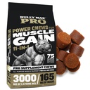 Bully Max 11-in-1 Dog Muscle Builder Power Chews - High Protein Muscle Gain Supplement with Amino Acids - Vet-Recommended for Puppy & Adult Canines, All Breeds & Ages - Made in USA - 75 Soft Chews