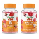 Életképes B Complex Kids + Biotin Kids, Gumies Bundle - Nagy ízű, vitamin kiegészítés, glutén mentes, GMO mentes, rágógumi