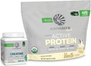 Sunwarrier Active Organic Protein Power Plant-based Vanilla Ízesített 45 Servings & Creatine Monohidrát Por 60 Servings