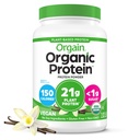 Orgain Organic Vegan Protein Powder, Vanilla Bean - 21g Plant Protein, 6g Prebiotic Fiber, No Laktóz Összetevők, Nincs hozzáadott cukor, Non-GMO, Shakes & Smoothies, 2,03 lb (Csomagolás május Vary)