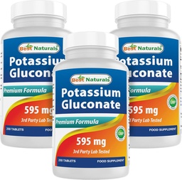 Legjobb naturálisok Kálium glukonát 595 mg 250 tabletta (250 db 3 darabos csomag)