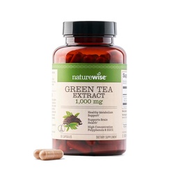 NatureWise zöld tea kivonat kapszula 1000 mg - 50% EGCG & 98% Polifenolok - Extra Erő Zöld Tea Pills - Antioxidánsok a szív és az energia - Vegán, Non-GMO - 90 Count [45- napos ellátás]