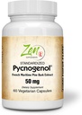 Zen kiegészítők Pycnogenol 50mg - Szabványosított francia tengeri fenyő kéreg kivonat antioxidáns és gyulladásos támogatás - Non-GMO, Gluten & Soy Free 60- Vegcaps