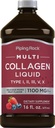 Piping Rock Liquid Collagen 16 fl az 124; 1100mg a 124; Flavor a 124; Multi Collagen Peptides a 124; C-vitamin a 124; Non-GMO, Gluten Free Supplement