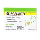 Buscapina Pain Relief Caplets - PMS, Cramps, Headaches, Bloating, Back & Joint Pain - nőknek és férfiaknak - Box 24 Caplet