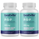 BESTVITE P- 5- P 100mg (240 Vegetáriánus kapszula) (120 x 2) (B- 6 CoEnzymated Form - No Stearates - Vegan - Non GMO - Gluten Free