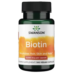 Swanson Biotin B7-vitamin 5000 µg 100 kapszula