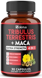 Zolotus Premium Tribulus Terrestris kapszula - Ashwagandha-val kombinálva, Panax Ginseng & Maca - 90 Számok 3 hónapig