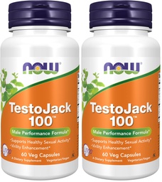 NOW kiegészítők, TestoJack ™ 100 LJ100 ®, egy erős standardizált kivonat Tongkat Ali (Eurycoma longifolia), Tribulus és ZMA ®, 60 Veg kapszula (csomag 2)