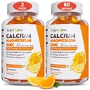 Kalcium Magnézium Cink Gummies felnőtteknek: 1200mg Kalcium Citrát D3 K3-vitaminnal - Természetes szerves cukor mentes magas abszorpciós kiegészítés nők számára
