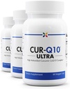 Stop Aging Now - CUR- Q10 Ultra Complex - Curcumin2K & MAX- Q10 - Brain & Heart Health, Antioxidánsok, Mood Support and Joint Health Support - Turmeric & Black Pepper, CoQ10 - 60 Vcaps (3 csomag)
