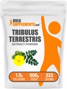 BulkSupplements.com Tribulus Terrestris kivonat por - Tribulus Terrestris kiegészítők, Herbal kiegészítés - Gluten Free, 1,5 g / szerving, 500g (1,1 £) (1 db-os csomag)