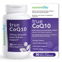 NatureCity True- CoQ10 Ubikinol 100mg Highly Absorbable and Stablized Kaneka QH CoQ10 Heart, Brain and Cellular Energy Supplement - (30 Soft Gels) Active CoQ10 mint Ubikinol
