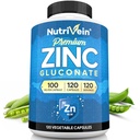 Nutritional Premium Cink Gluconate 100mg - 120 kapszula: Magas-abszorpciós Cink Glukonát kiegészítők teljes test Well- Being - esszenciális elemek a wellness