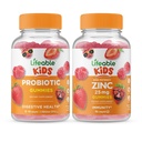 Életképes probiotikus 2 milliárd CFU Kids + Cink 25mg Kids, Gumies Bundle - Nagy ízű, vitamin kiegészítés, glutén mentes, GMO mentes, rágható gumi
