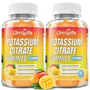 Kálium citrát gumik, magas káliumpótló gumik 1200mg támogatás láb és izom egészség, Kálium gumik felnőttek és gyerekek, Vegan, mangó flavor 120 gróf