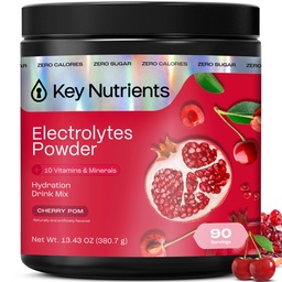 Kulcsfontosságú NUTRIENS Multivitamin Elektrolites Powder No Sugar - Sweet Cherry Pom Electrolyte Powder - Endurance & Energy Supplement - Hydration Powder - No Calories - 90 Servings - Made in USA