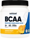 Nutricost BCAA Powder (Orange Mango, 60 Servings) - 2: 1: 1 Optimal Ratio, Gluten Free, Non-GMO, Vegetáriánus