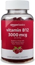 Basics B12 3000 µg gumi, normál energia termelés és anyagcsere, immunrendszer támogatás, málna, 200 gróf (2 csomag 100), 2 adagonként