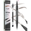 9708 2- Tip Double- Ended Eyebrow Pen, 2- in1, Eyebrow Brush. Vízálló és izzadságálló bizonyíték, Precise folyadék Brow, 5 árnyalatú, hosszú távú (3 # Dark Brown)