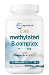 Mikro összetevők Pure Methiled B Complex, 240 Kapszula 124; 11- in- 1 Képlet B12, Thiamin, Folate, Inositol, Kolin & Vitamin 124; Támogató energia, Mood & Nerve Health