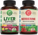 Máj Cleanse Detox javítási képlet és Premium Berberine Bundle (egy üveg minden). Támogatja a máj-egészséget, a kardiovaszkuláris egészséget, az energia-növekedést, a metabolikus funkciót. USA Made.