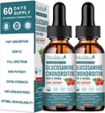 (2 Pack) Glucosamin Chondroitin MSM folyékony cseppek - Extra Erő Közös Támogatási Kiegészítés Elderberry, Boswellia, Bromelain, Hyaluronic Acid - Antioxidáns Immun Support Felnőttek, Férfiak és Nők