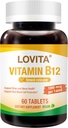Lovita B12-vitamin 1000 mcg (B12 Vitamins Cyanocobalamin), Időzített Release B12, Vegan- Friendly, Támogató Idegrendszer, 60 Vegetáriánus tabletta (2 hónapos ellátás)