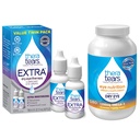 TheraTears 1200mg Omega 3 Supplement for Eye Nutrition, Organic Flaxseed Trigliceride Halolaj és E-vitamin, 180 Count with TheraTears Eye Drops for Dry Eyes, 0,5 Fl Oz, 15 Ml, 2 Pack