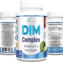 DIM kiegészítés - 150mg DIM (diindolil-metán), brokkoli, kalcium-D-glukarát és bioperin - hormonegyensúly férfiak és nők számára, ösztrogén, menopauza egyensúly - 60 kapszula