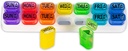 GMS Weekly Pill Organizer - 7 nap AM / PM Pop Out Pill Pods kiegészítők, Vitamins & Medications - Ideális napi használat és utazás - Szivárvány