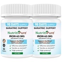 Karbonil 65 mg-os vastabletta, 270 mg C-vitaminnal, 124; 180 napos ellátás 124; nőknek / férfiaknak: 124; magas hatásfokú bariátriai vitaminok WLS-betegek számára, beleértve a gyomor- bypass 124; Dye Free (2)
