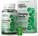 Wild & Organic Stinging Nettle Root Gumies 7500mg - Vizeleti Tract Support Supplement for Women and Women with Stinging Nettle Root kivonat - 60 Vegan, Non-GMO Gumies